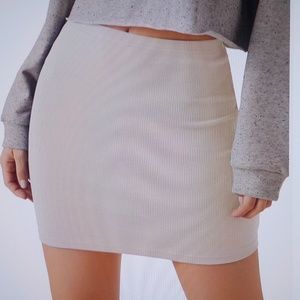 Express Light Tan Mini Skirt